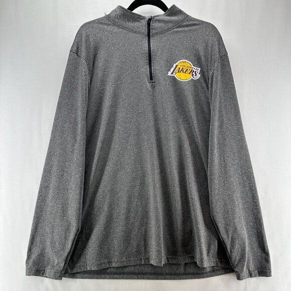 Unk Other - NBA Unk Los Angeles Lakers Shirt Mens Sz XL Quarter Zip Pullover Heathered Gray